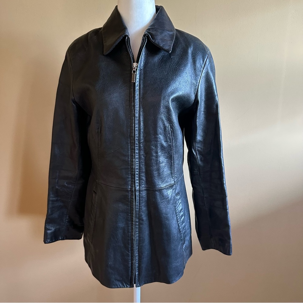 Nine West Leather Coat Size Small